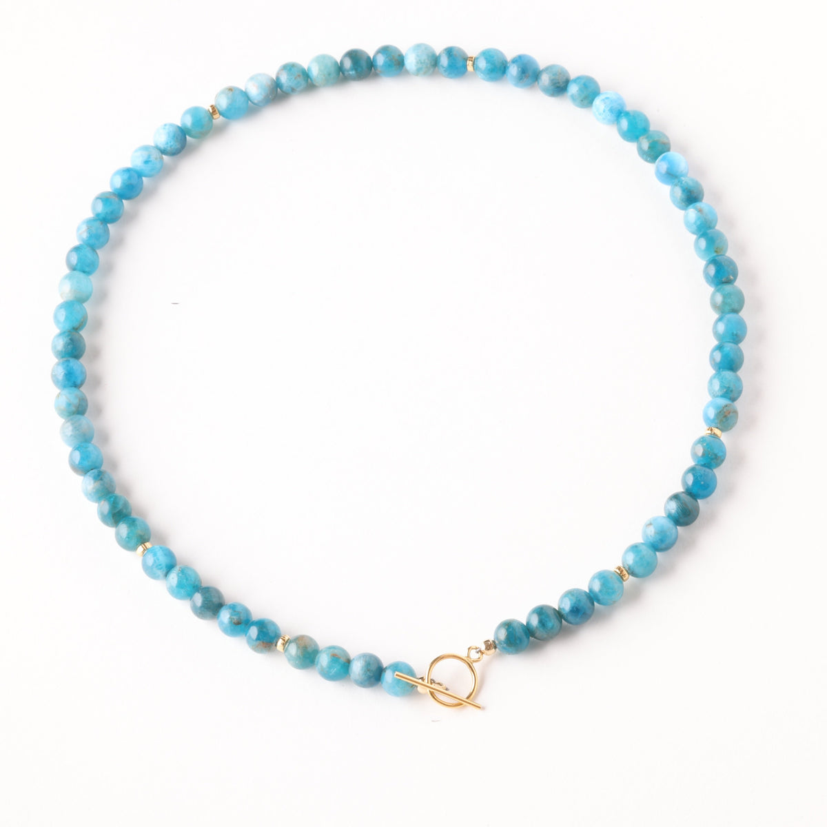 Pool Party Apatite x Gold Toggle Necklace - Classic