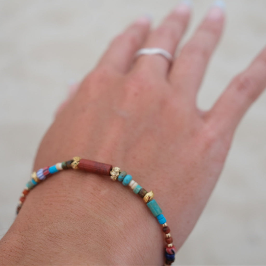 Maddie Turquoise, Jasper and Trade Bead Bracelet