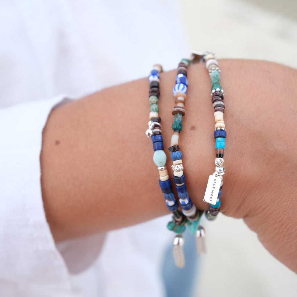 Ty Turquoise + Shell Clasp Bracelet