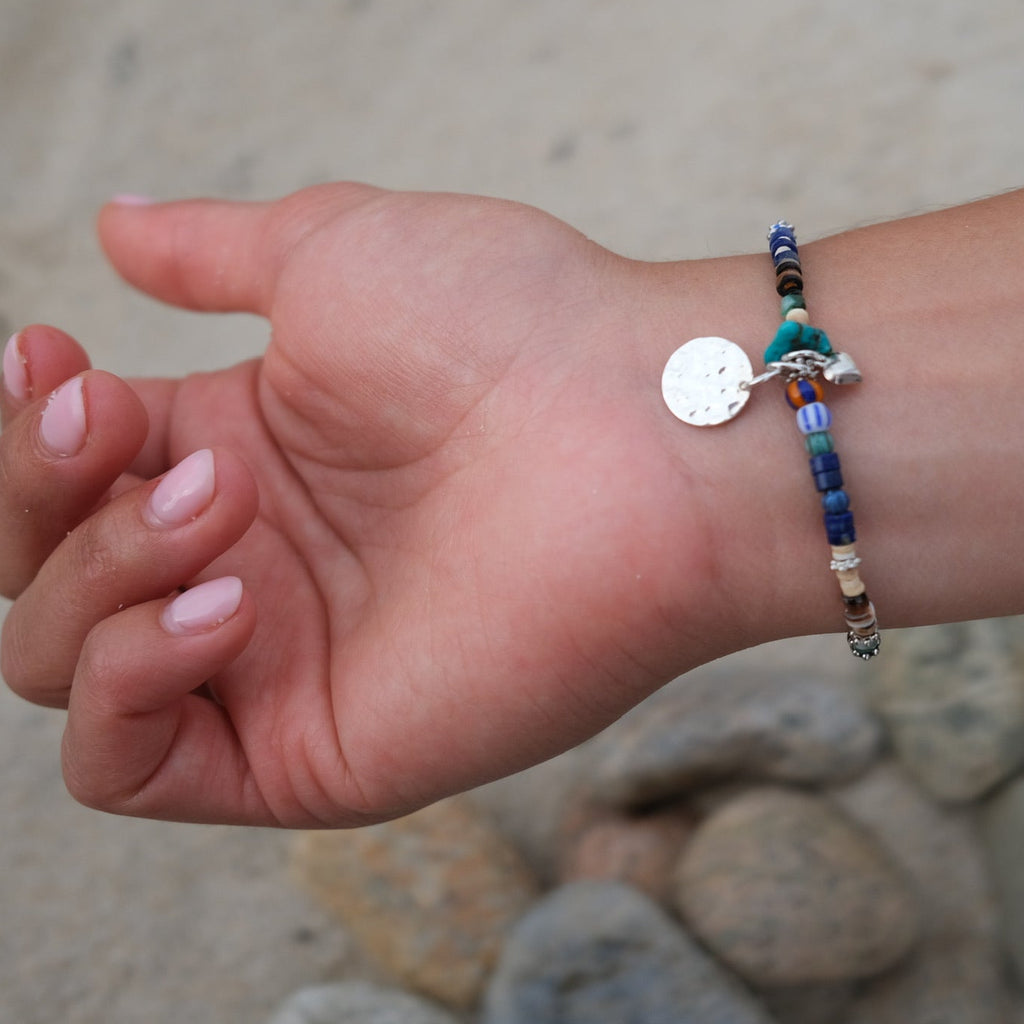 Ty Turquoise + Shell Bracelet + Charm
