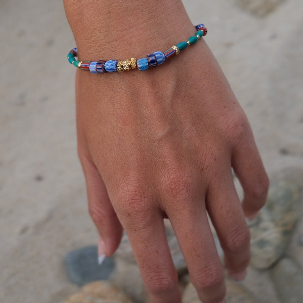 Whitney Turquoise & Trade Bead Bracelet