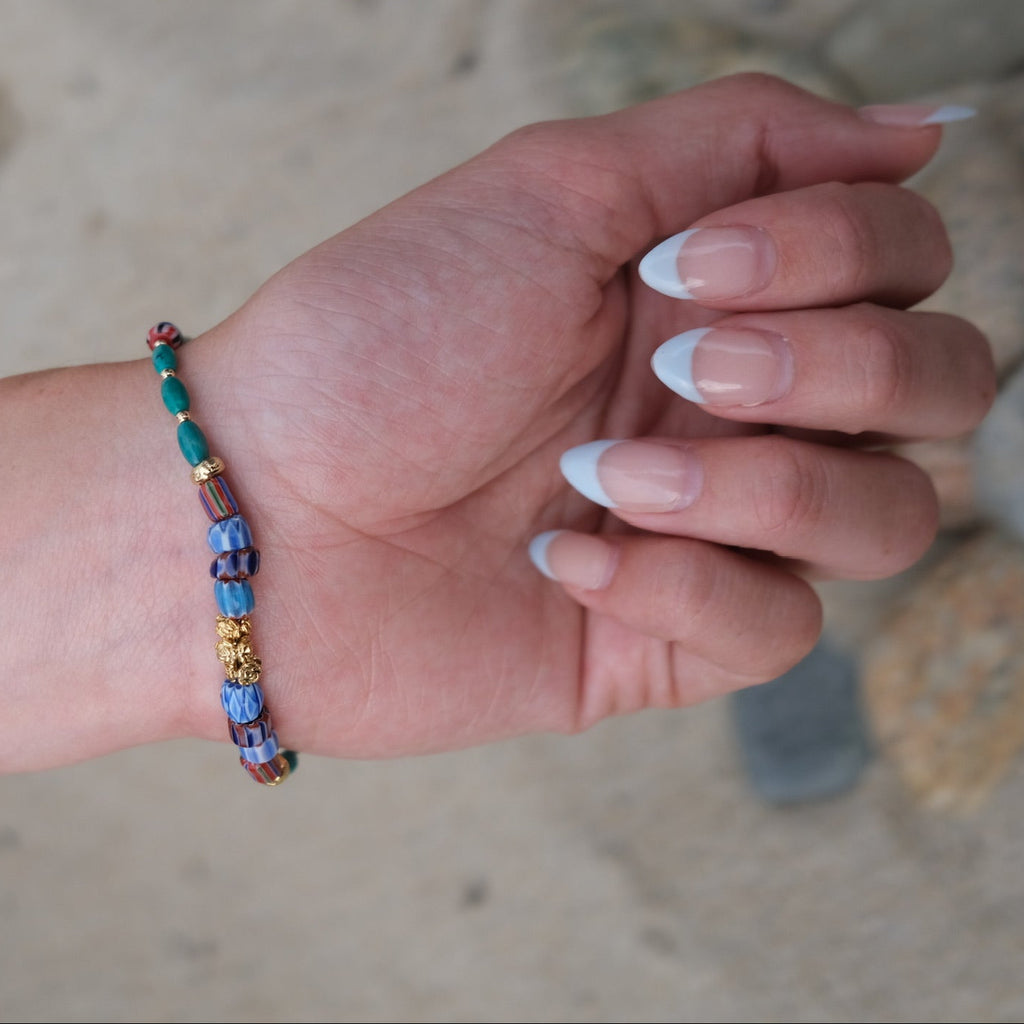 Whitney Turquoise & Trade Bead Bracelet