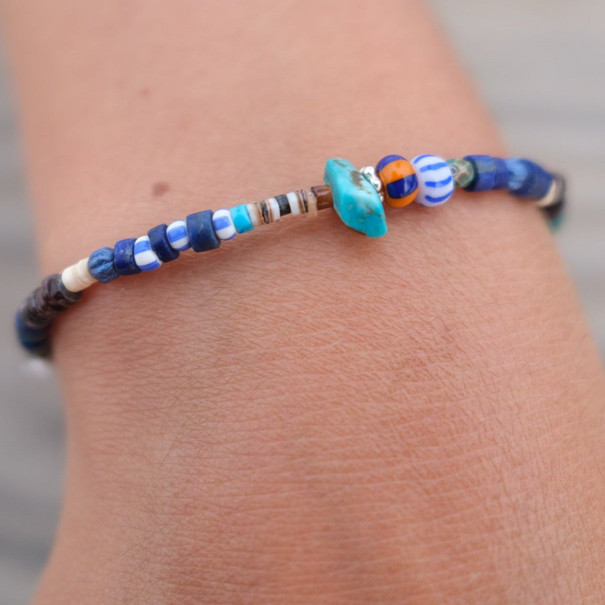 Ty Turquoise + Shell Clasp Bracelet