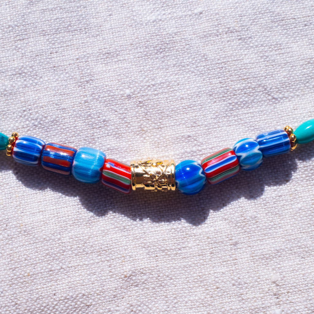 Whitney Turquoise & Trade Bead Necklace