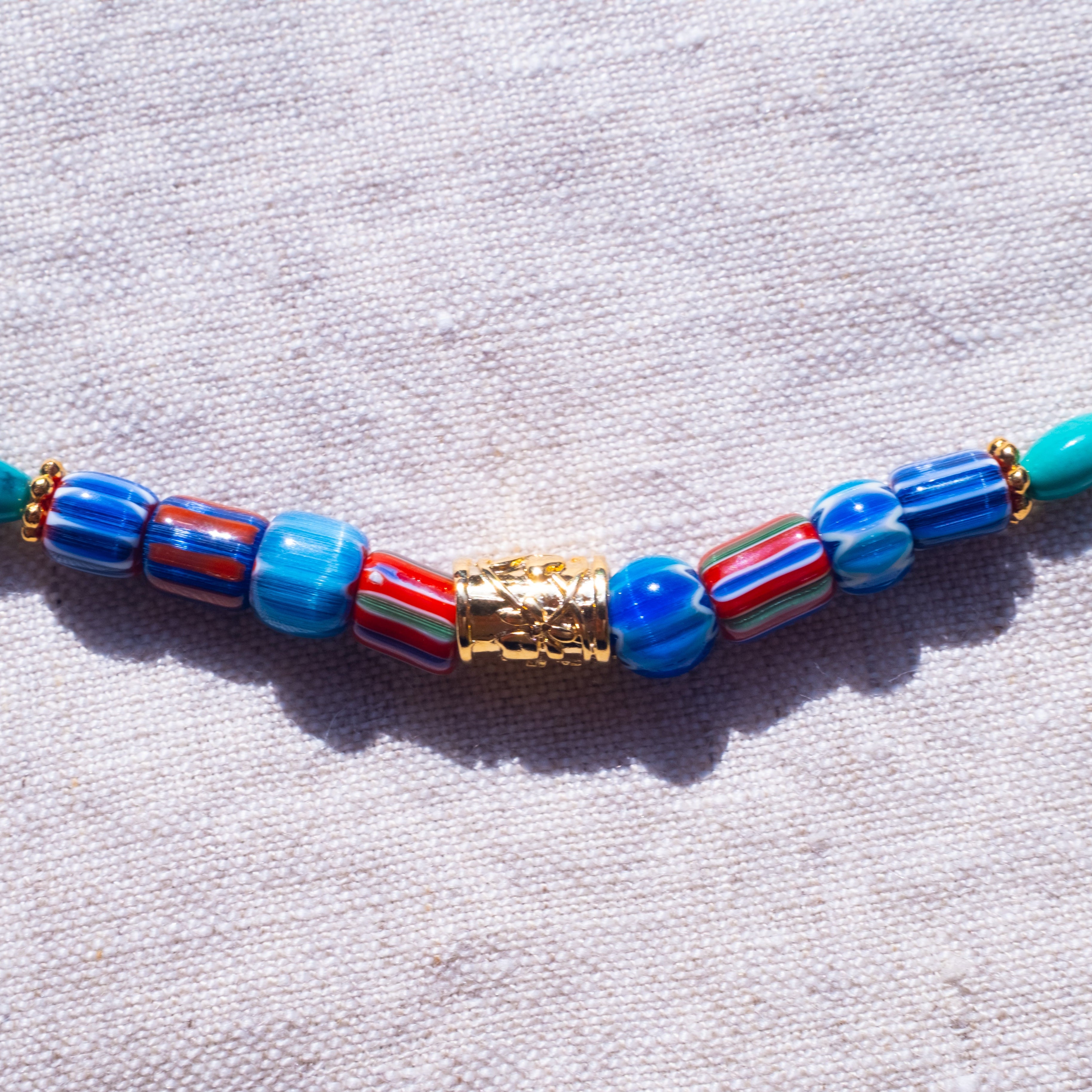 Whitney Turquoise & Trade Bead Necklace