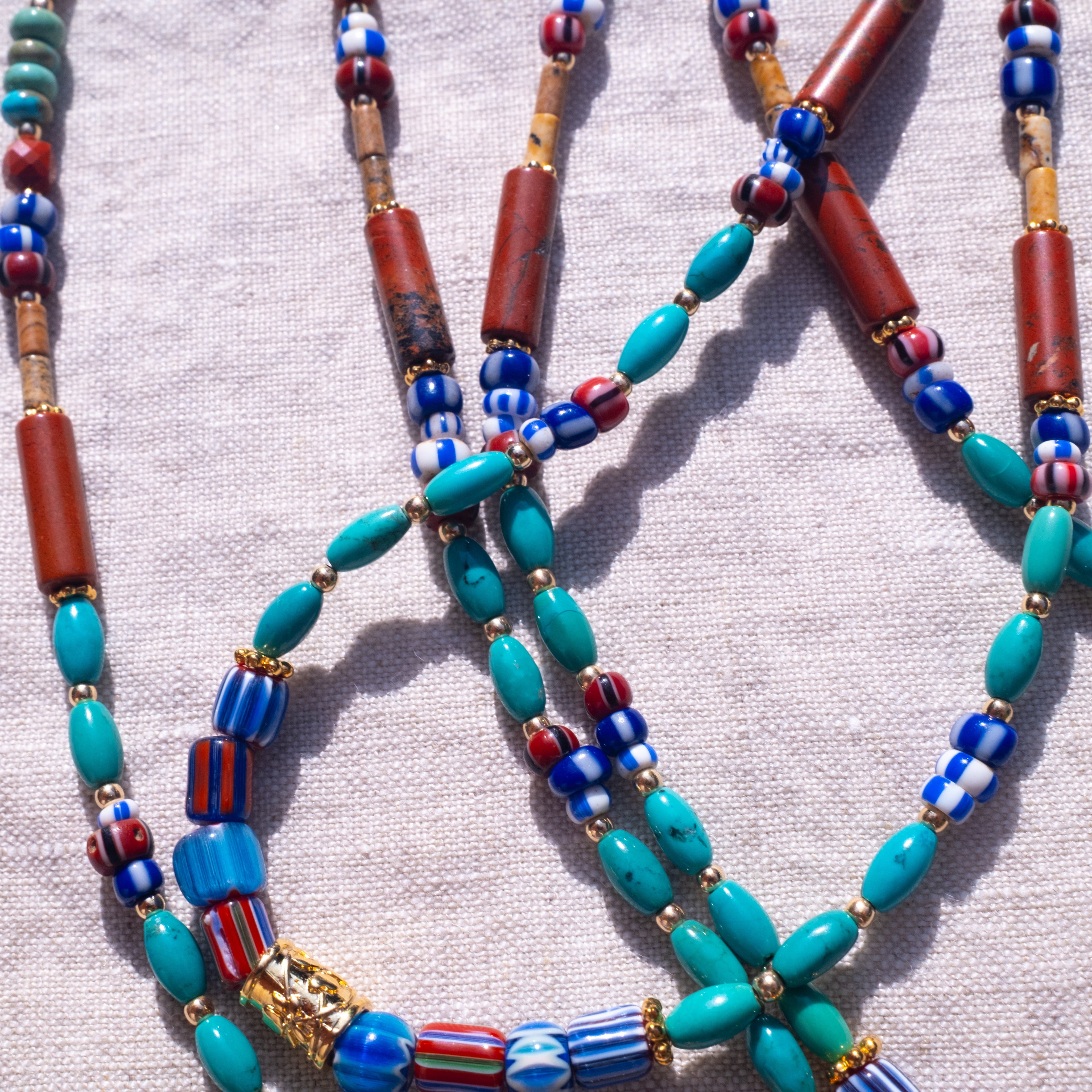 Whitney Turquoise & Trade Bead Necklace