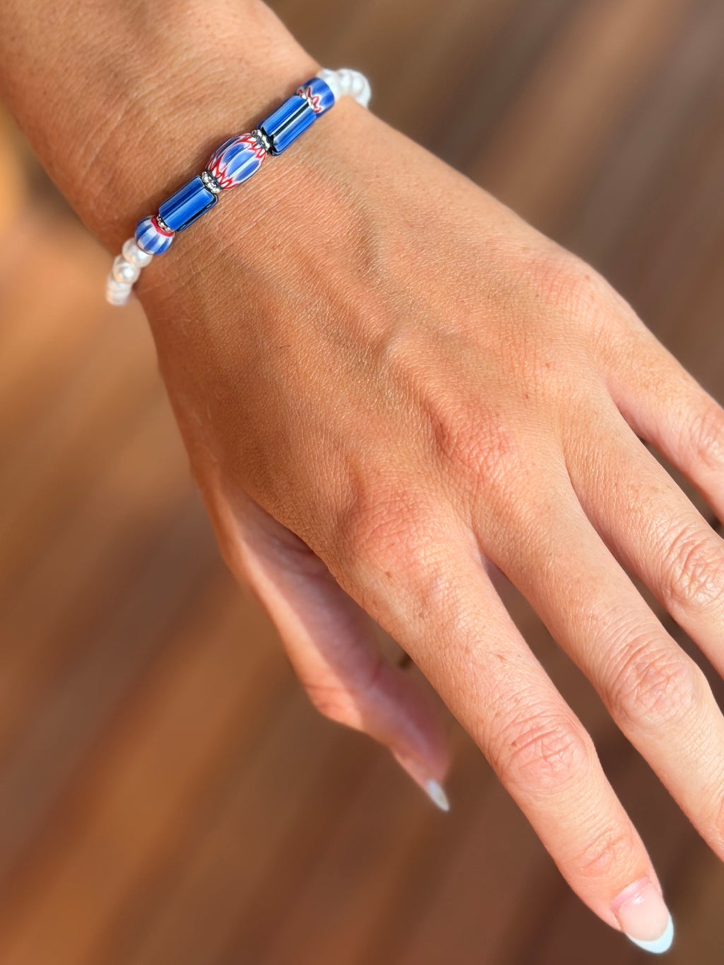 Samantha Pearl & Trade Bead Bracelet