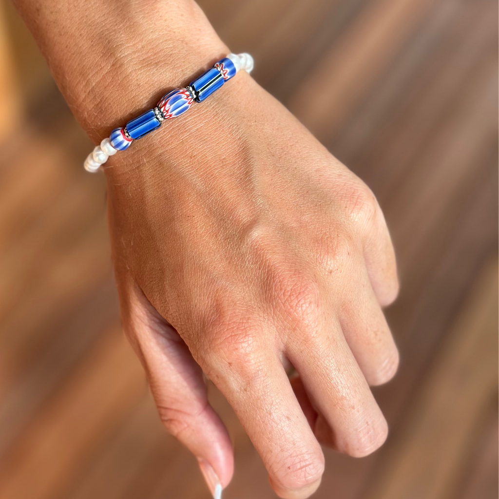 Samantha Pearl & Trade Bead Bracelet