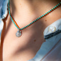 Age Turquoise and Sterling + Charm Necklace