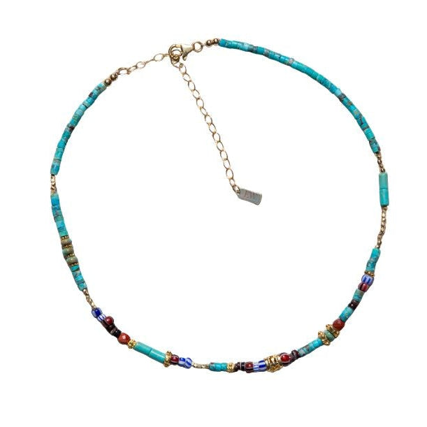 Mads Turquoise and Trade Bead Necklace