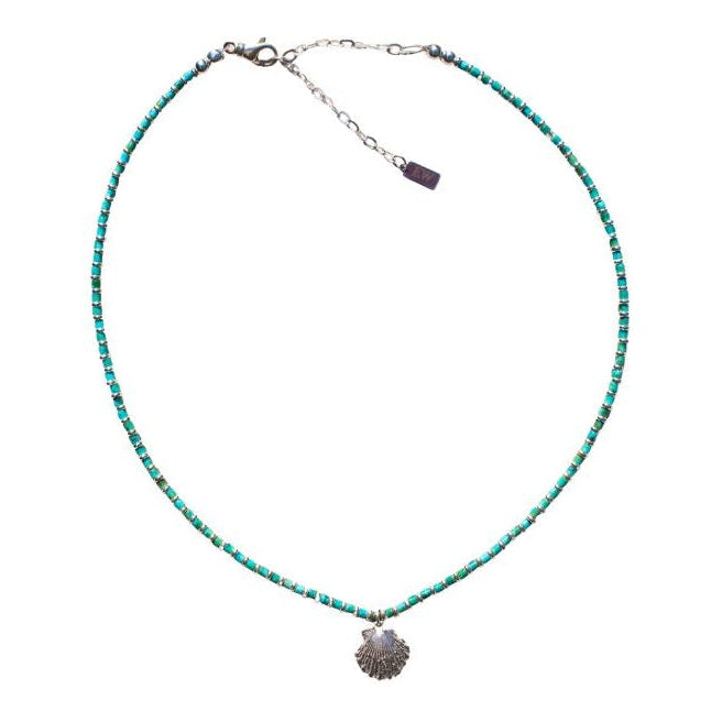 Age Turquoise and Sterling + Charm Necklace