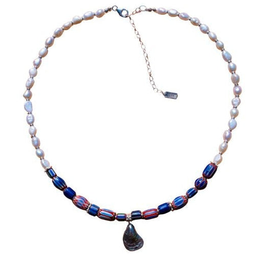 Samantha Pearl & Trade Bead + Charm Necklace