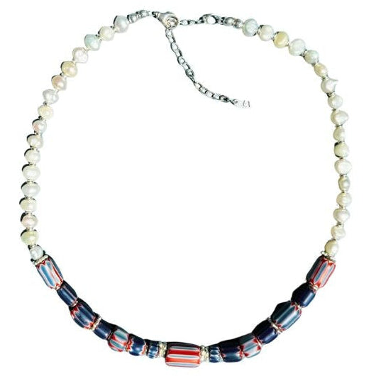 Samantha Pearl & Trade Bead Necklace