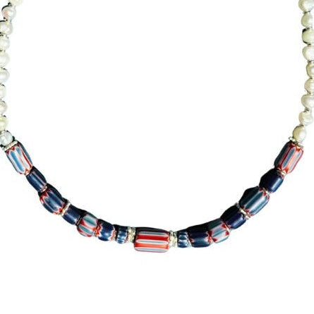 Samantha Pearl & Trade Bead Necklace