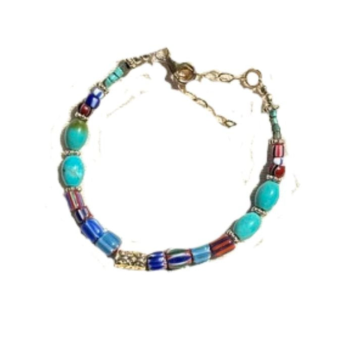 Whitney Turquoise & Trade Bead Bracelet