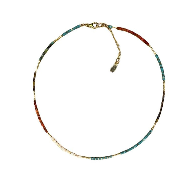 Nat Delicate Turquoise & Jasper Necklace