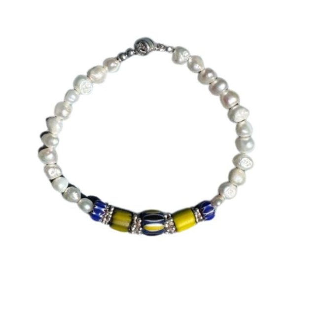 Samantha Pearl & Trade Bead Bracelet