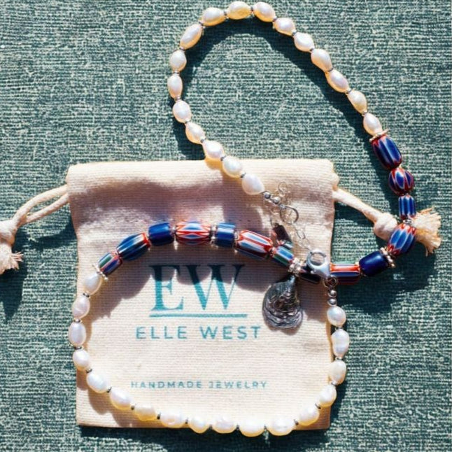 Samantha Pearl & Trade Bead + Charm Necklace
