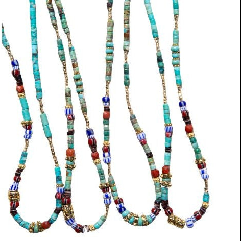 Mads Turquoise and Trade Bead Necklace