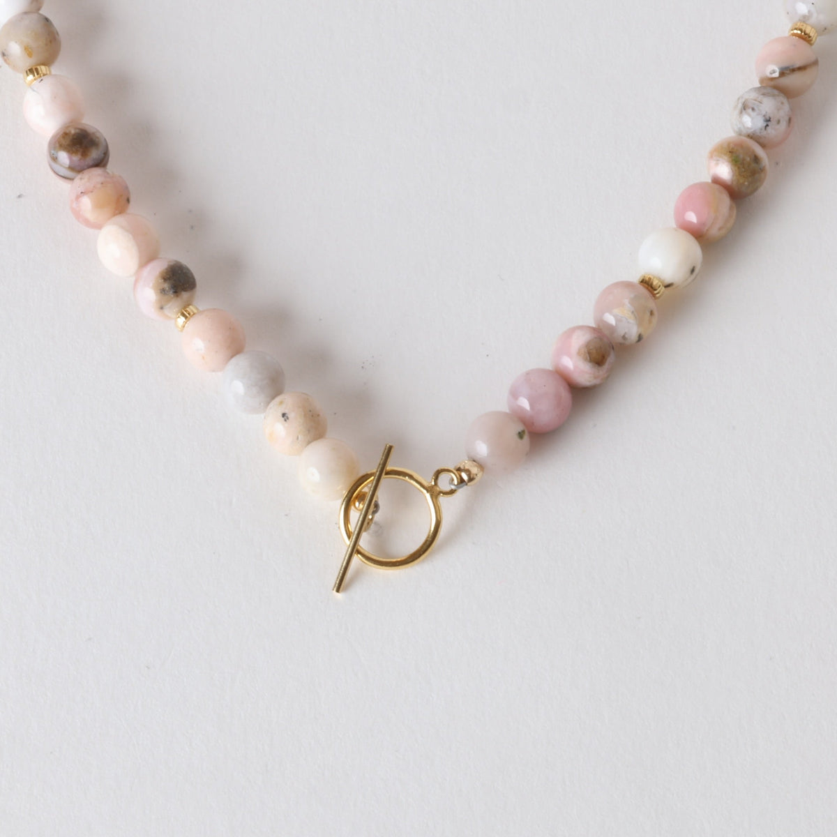 Pink Lemonade Opal x Gold Toggle Necklace- Classic